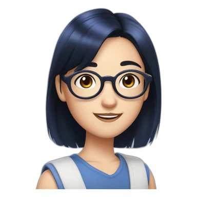 Marinette Dupain-Cheng typically has bluebell eyes and dons a pair of round, black-rimmed glasses. Her dark blue hair is worn in two shoulder-length pigtails. sticker