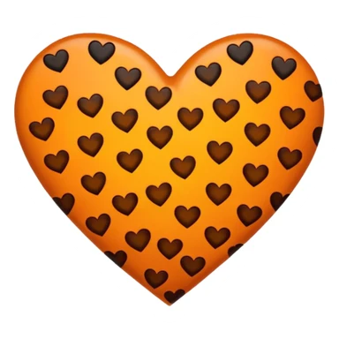 An emoji-style heart with the coloring of a tortoiseshell cat sticker