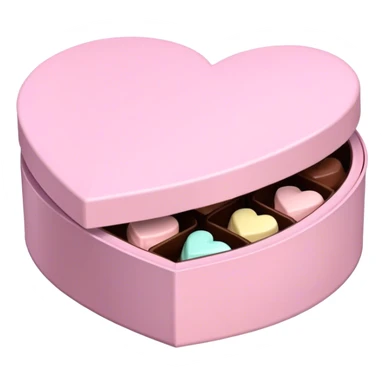 Pastel pink heart shaped box with pastel colored chocolates in it sticker