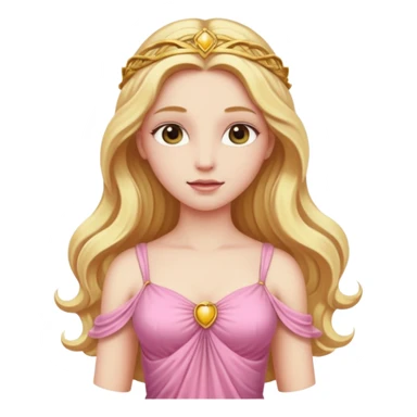 Venus, Love Goddess from Rome Mythology with long golden blonde hair, pink outfit sticker