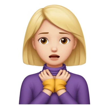 a girl with her hands around her neck choking herself sticker