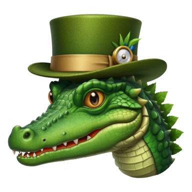 Crocodile with a top hat and monocle sticker