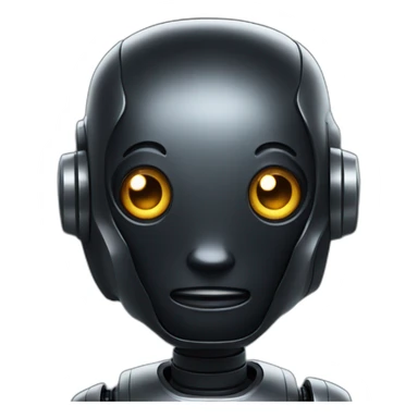cute space black robot sticker