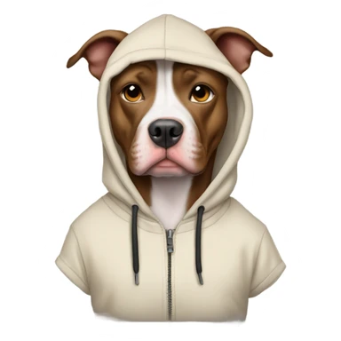 Pitbull wearing a hoodie sticker