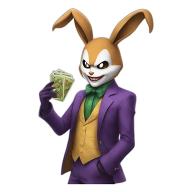 The joker catching a lopunny in Pokemon sticker