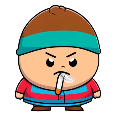 Eric Cartman from South Park smoking sticker