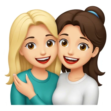 Mulher cabelos compridos lisos de cor ruiva sorrindo mostrando os dentes e mandando beijo sticker