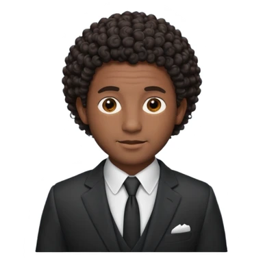 curly-haired black man in a suit sticker