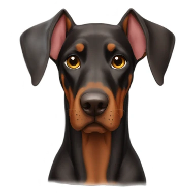 Doberman floppy ears down sticker