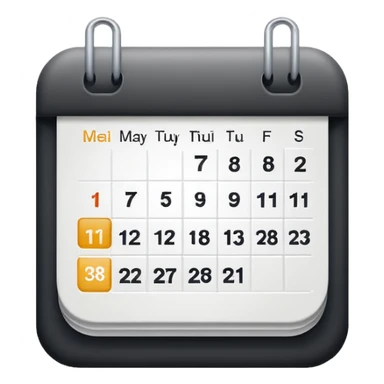 simple calendar without days sticker