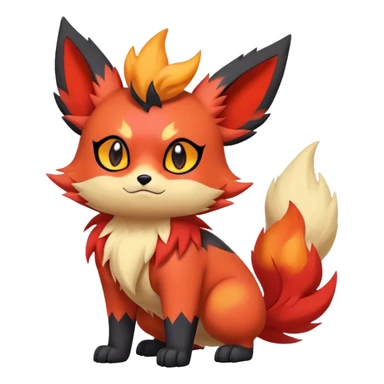 Cool cute edgy Quilava-Litten-Flareon-animal-creature-hybrid full body sticker