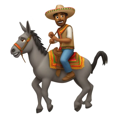 Mexican dude riding donkey sticker