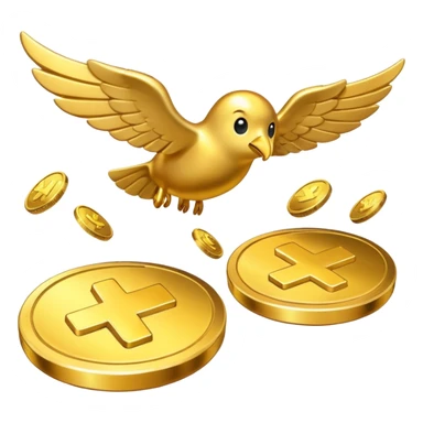 coins fly sticker