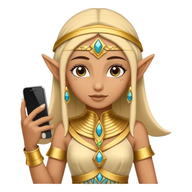 elf with egypt custome dress and smartphone sticker