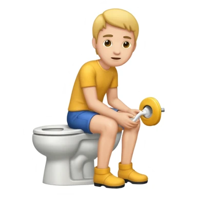 Man sitting on toilet sticker