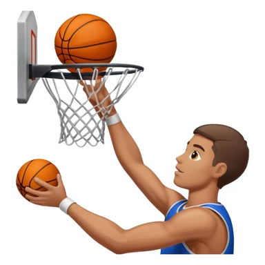 Guy shooting a basketball into a basketball hoop sticker