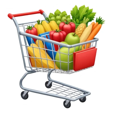shopping cart with groceries sticker