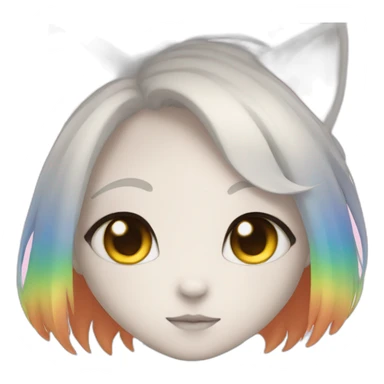 neko girl with rainbow eyes sticker