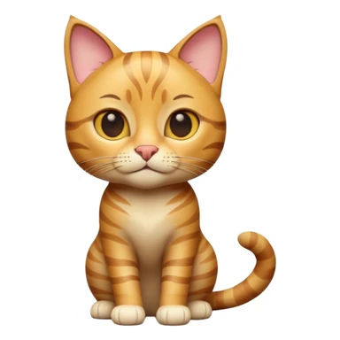 A 3D cartoon golden tabby Bengal cat with realistic striped pattern, warm lighting, natural depth, Memoji-style cinematic detail. sticker