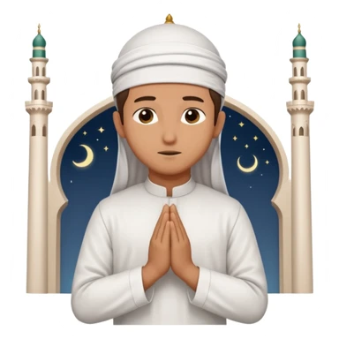 A person praying in Islam religion  make it a 2d pls sticker