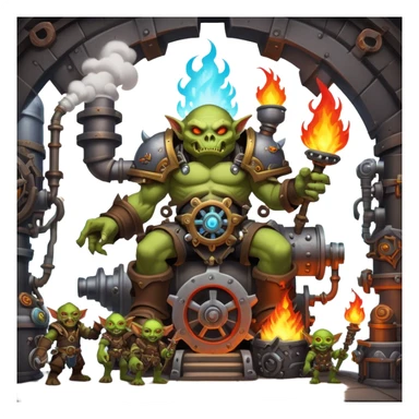 World of Warcraft industrial fantasy factory with goblins working sticker