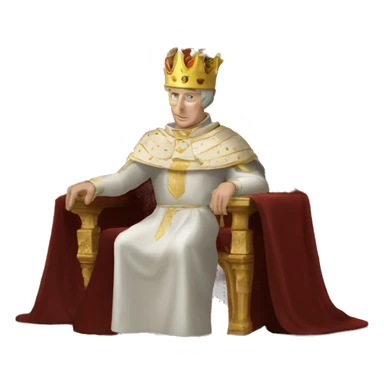 king baldwin IV raising his hand with mask sitting on throne sticker