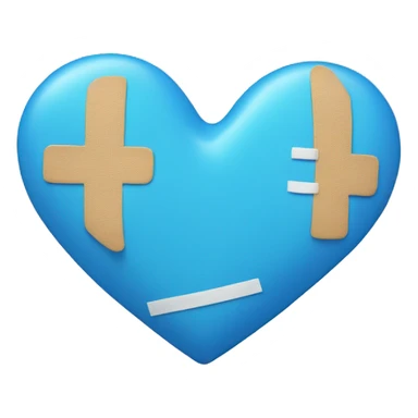 blue heart with bandaid sticker