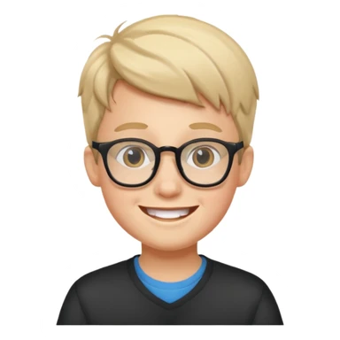 Happy boy with glasses  sticker