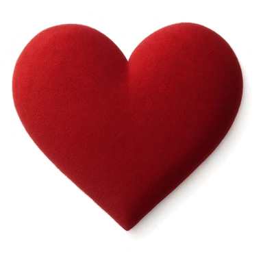 heart with a soft velvet texture, clean digital illustration sticker