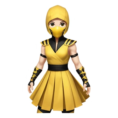 Scorpion from mortal kombat wearing a dress sticker