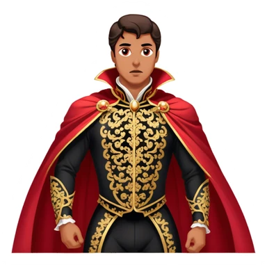 Spanish Matador – Cinematic Realistic Spanish Matador, portrayed in an ornate traje de luces with a flowing red cape, standing poised in a classic bullring with swirling dust and dramatic light, his intense expression and elegant stance capturing both bravery and artistry. sticker