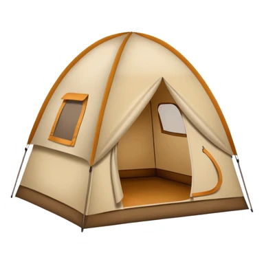 Large camping tent made of felt texture, scrapbooking style, transparent background sticker