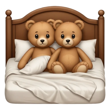 Teddy bear couple in the bed hug  sticker