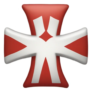 A rectangle with a white background and a red stripe horizontal and vertical like a cross with a white star in the middle with a red hand in the star and a red crown above the star  sticker