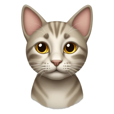 Cat avec un fer à repasser tenu en l’air à côté de son oreille  sticker