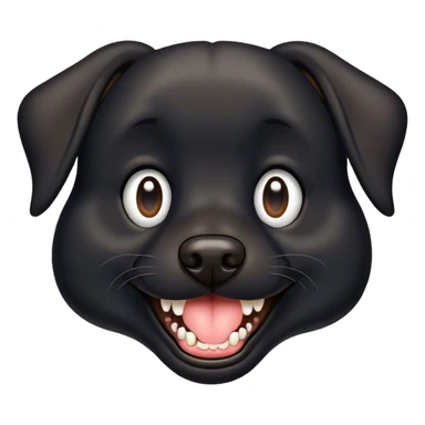 Black dog with missing tooth sticker