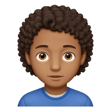 Menino de pele morena de olho castanho meio preto e cabelo cacheados mais nem tanto sticker