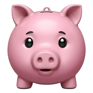 emoji of sad piggy bank, right view sticker