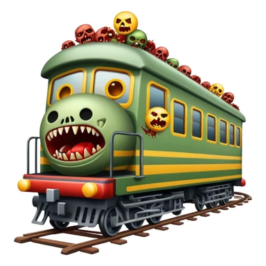 Génèrent moi un émoji ou il y a un train qui écrase des zombie sticker