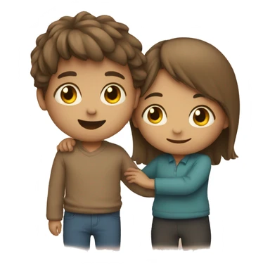 boy and girl hugging sticker