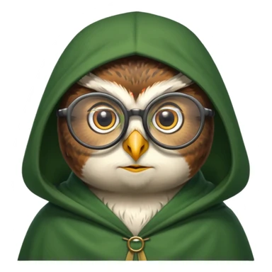 owl professor in green cloak  sticker