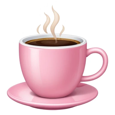 aesthetic cup of coffee baby pink no hot steams on top and no face sticker