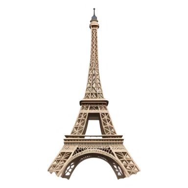 Eiffel Tower landmark with soft muted colors, not bright sticker