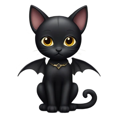 Black cat with bat wings sticker