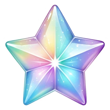 Sparkly glossy Pastel iridescent glass crystal estrella sticker