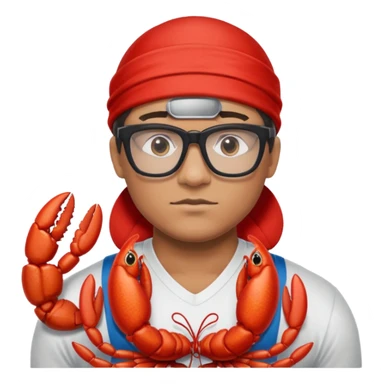 wrestler with glasses and a lobster, wearing an Ohio State sash sticker