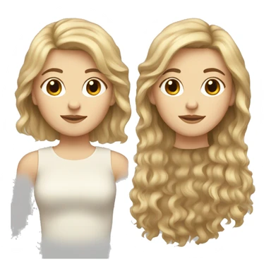 White girl with brown fluffy hair and blonde bangs sticker