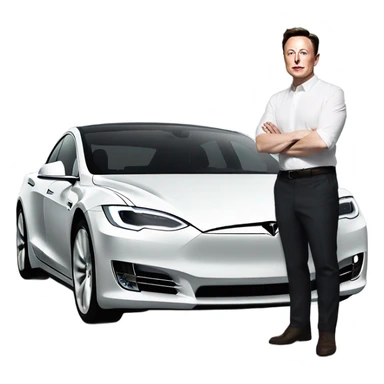 elon musk with a tesla sticker