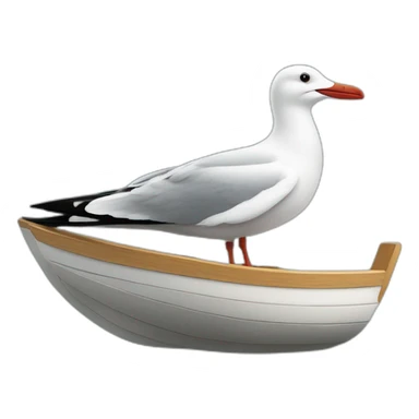 Une mouette sur un bateau sticker