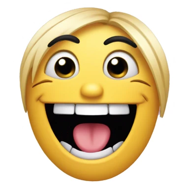 Laughing emoji with lashes and long nails  sticker